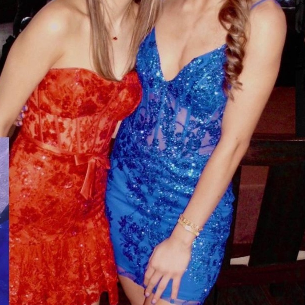 CHICAS royal blue mini dress